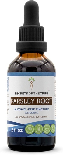 [BRSWGZYKAEHRA3D6] Secrets of the Tribe Parsley Root Tincture Alcohol-Free Extract, Parsley (Petroselinum crispum) Dried Root Tincture Supplement (2 FL OZ)
