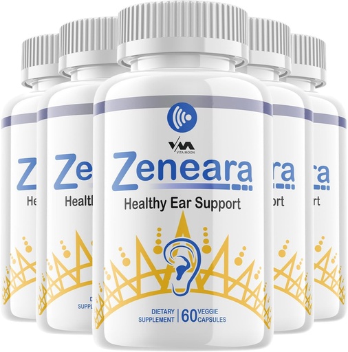 [BRSRAAYFC5YB43TU] (5 balení) Zeneara - Advanced Formula zdravé ucho podpora, sluch zdravie, a wellness, 300 kapsúl