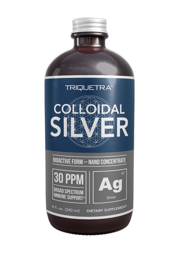 [BRSWYZD5OYBGEDTF] Bioactive Colloidal Silver - 8 oz, Glass Bottle, Vegan, Safe Doses with Highest Effectiveness - Nano Ions, 30 PPM - Immune Support (48 Servings)