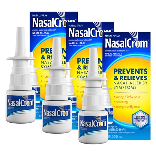 [BRSWGZQHAEMQK3TD] NasalCrom Nasal Spray Allergy Symptom Controller | 200 Sprays | .88 FL OZ (3 Pack)
