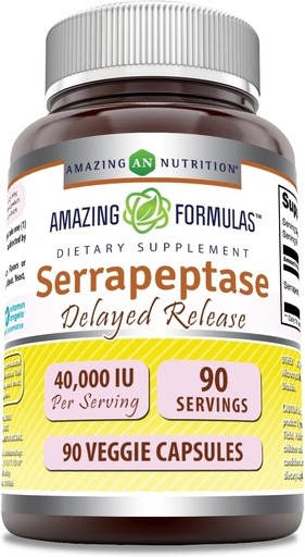 [BRSWIHABCZ7ROA3O] Amazing Appendias Serrapeptase Supplement 124; 40000 IU CYP 124; Veggie Capsules CYP 124; Non- GMO CYP 124; Gluten Free CYP 124; Made in USA (90 Count)