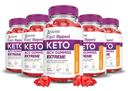 [BRSRAYL5OEPAOGQY] Justified Laboratories (5 Pack) Fast Ripped Keto ACV Gummies Extreme 2000MG Fast Ripped Keto Gummies Apple Cider Vinegar Formulated with Pomegranate Beet Juice Powder B12 Vegan Non GMO 300 Gummys