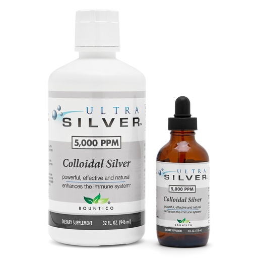 [BRSWIGA4PMOQKFI7] Ultra Silver® Colloidal Silver | 5,000 PPM, 32 Oz (946mL) | Mineral Supplement | True Colloidal Silver - 4 oz Dropper Bottle (Empty) Included for Dispensing!