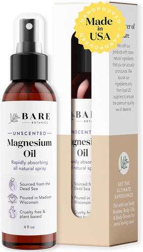 [BRSROAIPBECQAGQZ] Bare Botanics unscented 4oz čistý horčíkový olej sprej z Mŕtveho mora 