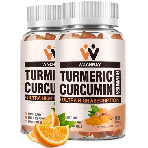[BRSW2AINOEHGCCLJ] Turmeric Curcumin Gummies with Ginger & Black Pepper Extract - 2 Pack Tumeric Gummy Supplements for Pain Inflammation Joint Weight Health Support - Vegan, Organic, Gelatin-Free - for Adults and Kids