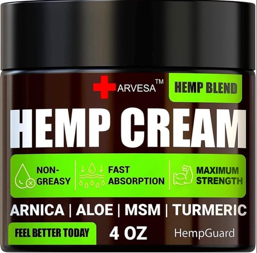 [BRSWGBT7DMNW2HT6] Natural Hemp Cream - High Strength Hemp Oil Extract - 4 fl oz