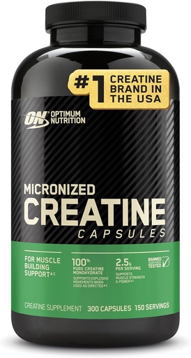 [BRSWIYQOBIMAO2L2] Optimale voeding Micronized Creatine Monohydraat Capsules, Keto Friendly, 2500mg, 300 Capsules (Verpakking mei Vary)
