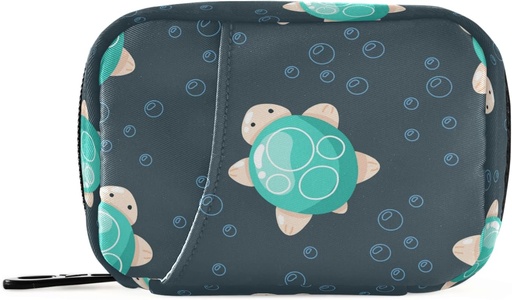 [BRSW2CA5CAIBE3LP] Cute Sea Turtle Pill Box 7 dzień Pill Case Travel Pill Organizer Bag z Zipper Portable Weekly Case Compact Rozmiar dla posiadacza suplementu witaminy