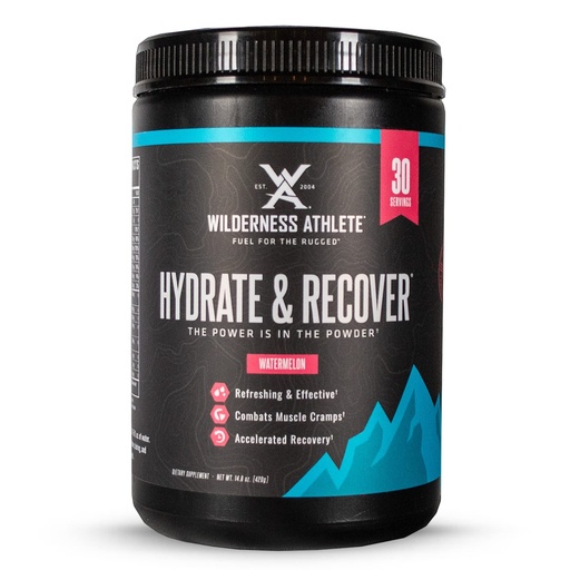 [BRSWY2YKOJ5QA2T4] Wilderness Athlete - Hydrate & Recover | Liquid Hydration Powder Electrolyte Drink Mix - Recover Faster with Bcaas - Hydrate Powder with 1000mg of Vitamin C - 30 Serving Tub (Watermelon)