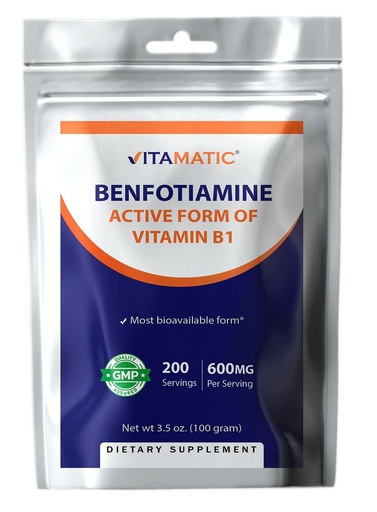 [BRSROBQPC4NRAELZ] Vitamatic Benfotiamine Pure Powder 600 mg per Serving - 100 Grams - Also Called Fat Soluble Vitamin B1