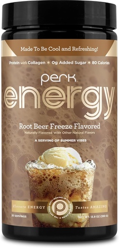 [BRSRAEAEBYHRECTZ] Perk Energy Original Root Beer Freeze Flavored (20 Servings) - Gluten Free, Soy Free and Peanut Free