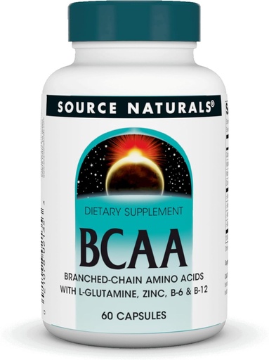 [BRSWIYYIBEABWE3I] Source Naturals BCAA Branched Chain Amino Acids, Provides Supports The Body’s Muscular Systems* - 60 Capsules
