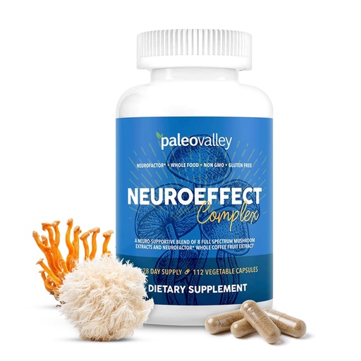 [BRSWYZL3BB7RUE3D] Paleovalley NeuroEffect - Neuro Mushroom Coffee Nutritional Supplement for Focus, Memory, and Energy Support - 28-Day Supply - 8 Full Spectrum Mushroom and Whole Coffee Fruit Extracts