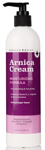 [BRSRMZAYPMFQOALA] Miracle Plus Arnica Cream Bruise Relief Lotion For Bruising And Swelling On Skin | Arnica Montana Extra Strength Vitamin K Cream | Skin Care Body & Face Moisturizer With Horse Chestnut, 11.75 Fl Oz
