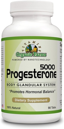 [BRSWKHYOOMDQMCL4] Organické Farm Vitamíny Progesterón 5000 - Telový systém diétny doplnok, 100% Natural Progesterone Pills - Formula to Balance Hormones - progesterón Supplement, 90 tabliet