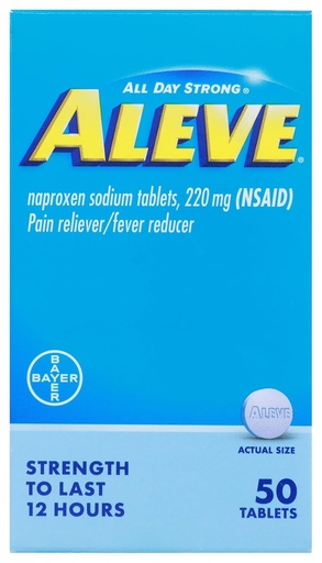 [BRSRMCYCPIORAYL5] Aleve, Hine Reliver/Fever distables 220 mg tables, 50 เคานต์