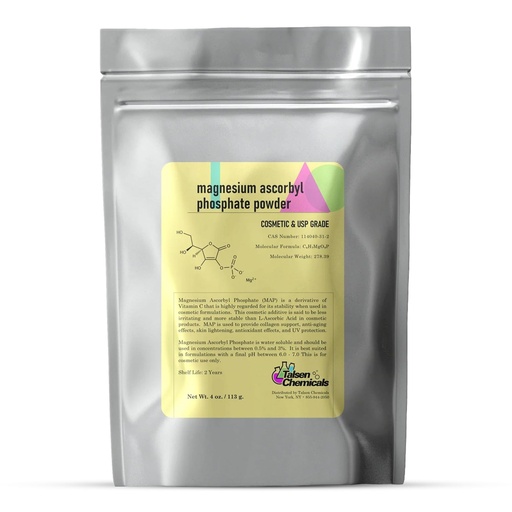 [BRSRMGT2AEFBO3LZ] Magnesium Ascorbyl Phosphate Powder, Magnesium Ascorbyl Phosphate Stable Vitamin C, Magnesium Ascorbyl Phosphate MAP Powder for DIY Skincare Products Talsen Chemicals (4 Ounce / 113 Grams)