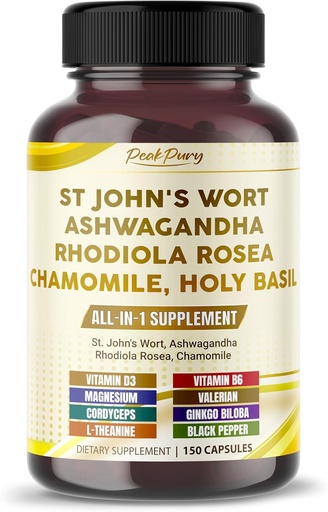 [BRSRAZTQDF7WOF3D] St. John's Wort Ashwagandha Rhodiola Rosea Chamomile - Made in USA