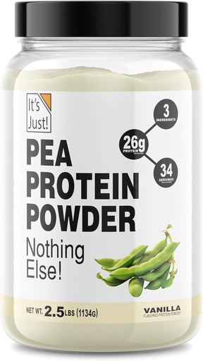 [BRSROBA3OUPGYGT6] إنه فقط Pea Protein Isolate, Plant Based, Premium Quality, Gluten Free, Vegan, Keto Friendly, Product of Canada, Packaged in USA (2.5 Pound, Vanilla)