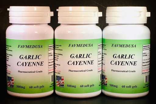[BRSWIHYLBV7BMAY3] Garlic Cayenne, Made in USA - 180 (3x60) softgels