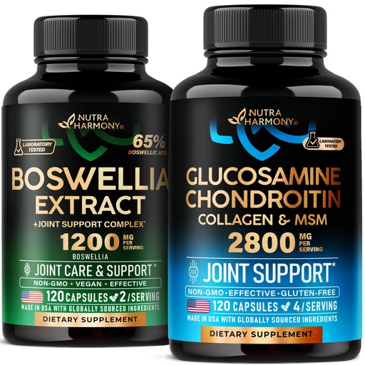 [BRSRAEIDCR6BOA36] NUTRAHARMONY Glucosamine Chondroitin & Boswellia Extract Capsules