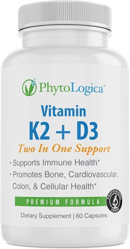 [BRSW2CQEBUNQKFDX] Vitamin D3 K2 5000 IU Suplemen dengan Calcium, Gluten Free, Non- GMO Formula, Potensi Tinggi, Kesehatan Tulang, Kesehatan Hati, Dukungan Imune, 60 Kapsul