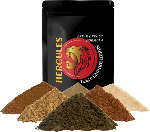 [BRSWGAT7DF5WCD3F] Lost Empire Herbs Hercules Pre Workout Herbal Supplement from No Additives Just Cistanche, Rhodiola, Cordyceps, Shilajit, Polyrhachis Ant & Maral Root to Boost Performance (Powder 100g)