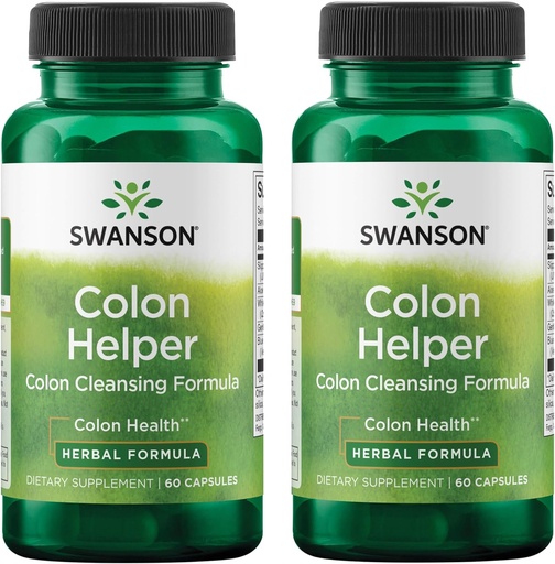 [BRSRMEIFOZYRMAAV] Swanson Colon Helper - Promotes Digestive Health Using Vervain, Goldenseal Root, Slippery Elm Bark & More - Herbal Supplement Aiding Healthy Eliminations - (60 Capsules) (2 Pack)