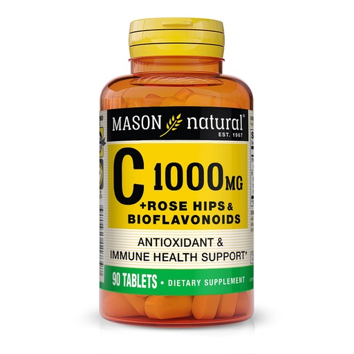 [BRSWI2QPAABW2ALU] MASON NATURAL Vitamin C 1,000 mg Plus Rose HIPS and Bioflavonoids Complex - Supports a Healthy Immune System, Antioxidant and Essential Nutrient, 90 Tablets