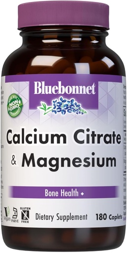 [BRSWIYQAO4FGMC3O] BlueBonnet Calcium Plus Magnesium Caplets, 180