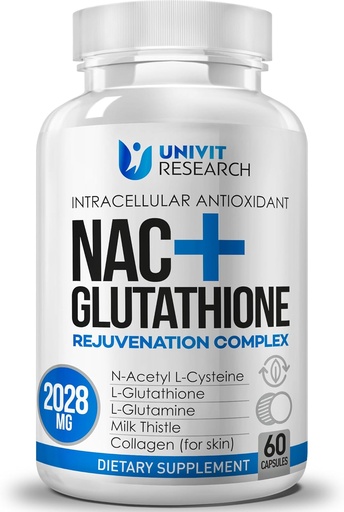 [BRSROAYPDJYBU2YU] Advanced Complex-NAC supplement (N-Acetyl L-Cysteine) 600mg with L-Glutathione 500mg and Milk Thistle Extract-Potent Antioxidant-Immune Function Support Respiratory Health-Promotes Liver Kidney Detox