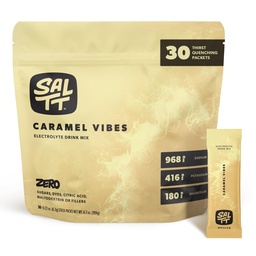 SALTT Electrolytes Powder Packets (Caramel Vibes - Chocolate Caramel) 30 Stick Packs - Easy Dissolve, No Clumping - Essential Minerals - Hydration Packets - Zero Sugar - Gluten Free, Vegan & Kosher