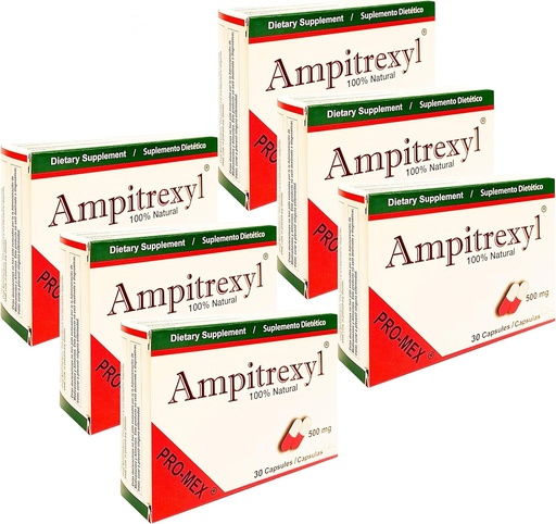 [BRSWGEAHCB5RSCI7] 500mg x 6 Pack - Herbal Immune Support Supplement Promex Ampitrexyl; 30 Capsules Each (180 Capsules Total)