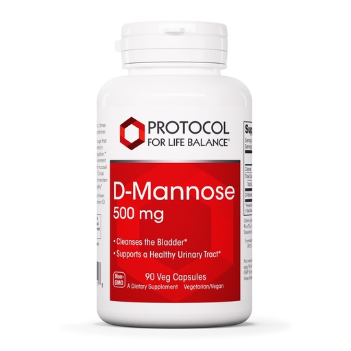 [BRSWIYIZCIOWECI3] Protocol for Life Balance D-Mannose - 500mg - Bladder Cleanse - Support Healthy Urinary Tract* - For Men & Women - Kosher & Non-GMO - 90 Veg Capsules