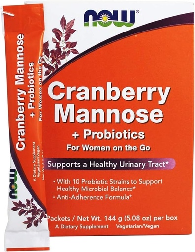 [BRSWIGT5BNYWYF3E] Now Foods Mannose Probiotic Cranberry, 24 CT