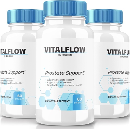 [BRSRAYIOCENAADQV] (3 Pack) VitalFlow Capsules, VitalFlow Advanced Prostate Support Formula, Official Natural Formula to Regain Control, Maximum Strength Pills to Support Wellness, Vital Flow Reviews (180 Capsules)