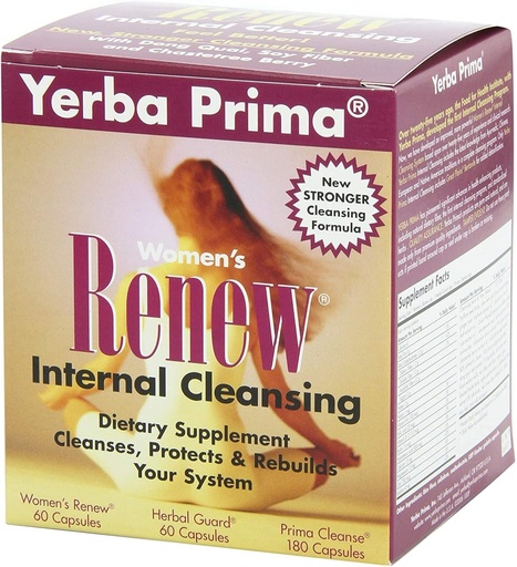 [BRSWIYTYO4HR6CTA] Yerba Prima Women’s Renew Internal Cleansing System - Kit di pulizia e disintossicazione 30 giorni - Integratori di supporto erbe disintossicanti femminili