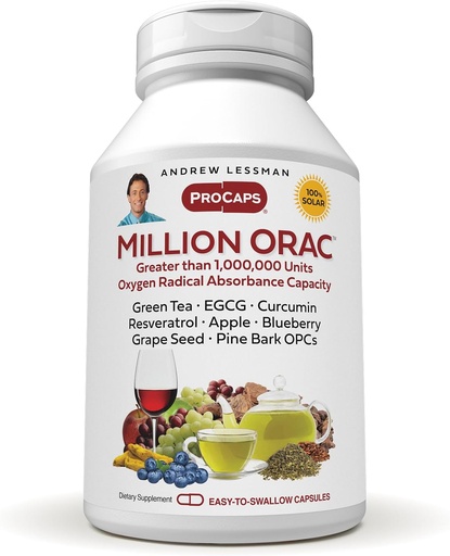 [BRSWKFTRCUMWEFDI] ANDREW LESSMAN Million Orac 240 Capsules - Delivers Concentrated Standardized Plant-Based Extracts. Powerful Anti-Oxidants and Protective Compounds. Neutralizes Damaging Free-Radicals, No Additives