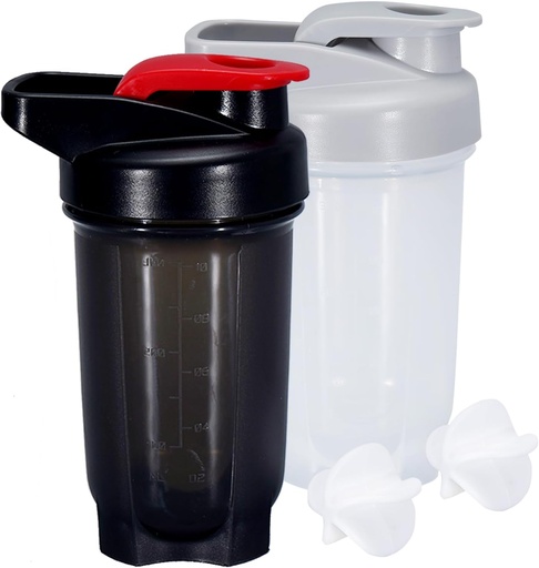 [BRSRAEAYPMBBQ3QU] Shaker Bottle Protein Shakes Cup 10 Ounce Shaker Bottle with Whisk Balls, Protein Shake Bottle Set for Protein Mixes,Shakers for Protein Shakes, Shaker Cup, Protein Shaker, Black+Grey, 2PCS
