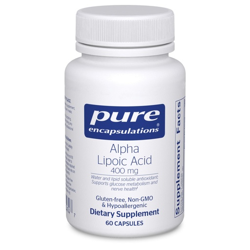 [BRSWIYQ7DIPQCYA5] Pure Encapsulations Alpha Lipoic Acid 400 mg | ALA Supplement for Liver Support, Antioxidants, Nerve and Cardiovascular Health, Free Radicals, and Carbohydrate Support* | 60 Capsules