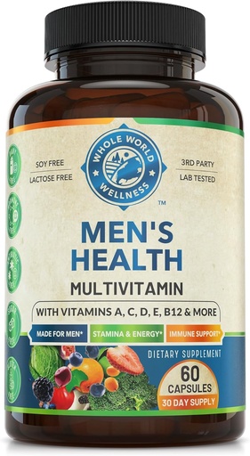 [BRSROEA3CFYR4FLX] Mens Daily Multivitamin Multimineral Supplement for Energy, Focus, Stamina & Performance. Made for Men with 30+ Nutrients, Fruit & Energy Blend. Mens Vitamins 60 Capsules, Made in the USA.