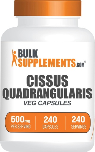 [BRSROGI6BYAW2E3V] BulkSupplements.com Κάψουλες Εκχύλισης Cissus Quadrangularis - Cissus Quadrangularis Συμπλήρωμα - Χωρίς γλουτένη, 1 Κάψουλα ανά υπηρεσία, 240 Κάψουλες Veg (πακέτο του 1)
