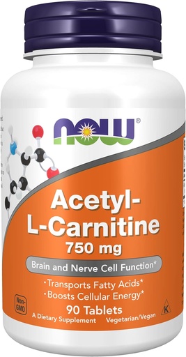 [BRSWIYYMOUDWK2TO] NOW Foods Acetyl-L-Carnitine 750 mg - 90 Tablets