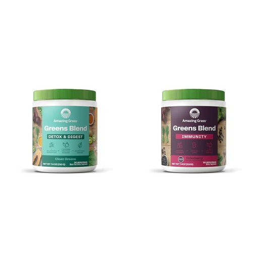 [BRSROCYOBUFRGYDP] Amazing Grass Greens Blend Detox & Digest: Smoothie Mix, Cleanse with Super Greens Powder & Greens Blend Superfood for Immune Support: Super Greens Powder Smoothie
