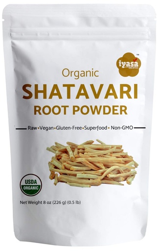 [BRSWY2TYAV4GAA3J] Iyasa Holistics Organic Shatavari Root Powder 8oz - USDA Ayurveda Herb for Women's Daily Rituals, Hormone Balance Support, Energy & Vitality - Shatavari Root Organic Tea & Health Tonic