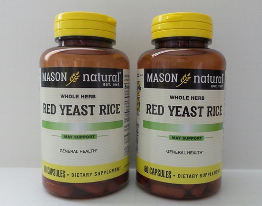 [BRSWGYI7OAMWAFDX] MASON NATURAL Red Yeast Rice Capsules - 60ct, Pack of 2