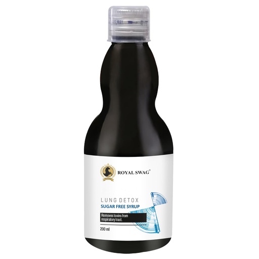 [BRSROBINOZ5QMFDP] ROYAL SWAG Ayurvedic Lung Detox Syrup 200 ml Herbal Supplement | Made with Natural Extracts Tulsi, Mulethi, Vasava, Pippali, and Turmeric | Sugar Free Syrup For Lung Cleansing and Detoxification