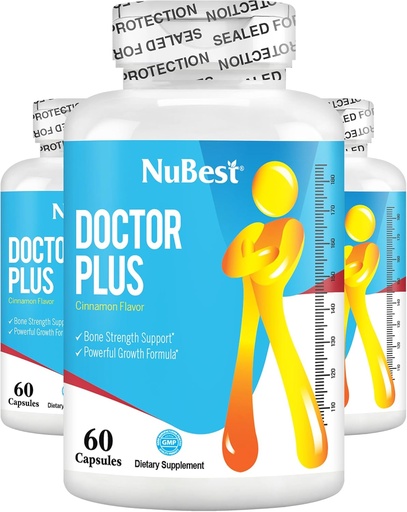 [BRSW2ZQ5DJYBY2Q7] NuBest Doctor Plus - Powerful Bone Strength Formula - soporta ósos fortes, saudables - apoio inmune e benestar - para nenos (10 +) e adolescentes - 3 Pack | 3 meses de subministración