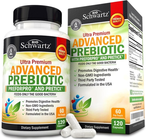 [BRSRMEIBAEHBSCDZ] Advanced Prebiotics for Digestive Health - Fast Acting Gut Health Supplement with Clinically Validated Prebiotics for Women & Men for Healthy Gut Flora Bloating & Immune Support - 2 Month Supply