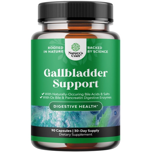 [BRSRAAY5DFYBYG3Z] Gallbladder Support Digestive Enzymes with Ox Bile - Purified Ox Bile Salts for No Gallbladder & Pancreas Cleanse, Detox & Repair - Digestion Supplement with Pancreatin & Chanca Piedra - 90 Count